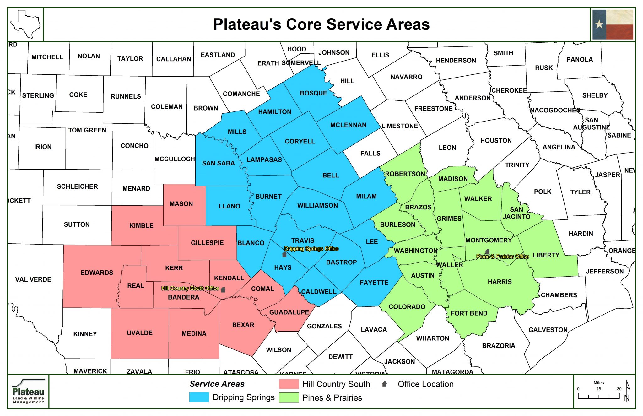 Plateaus Core Service Areas 